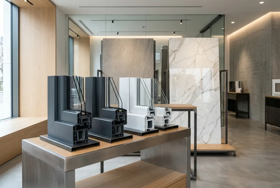 uPVC Window & Door Systems, Porcelain Ceramics & Natural Marble